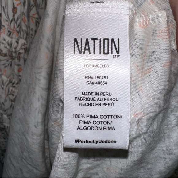 Nation Ltd NWT Fabia Shirred Floral Bohemian Cotton Midi Dress Size L - Picture 4 of 10